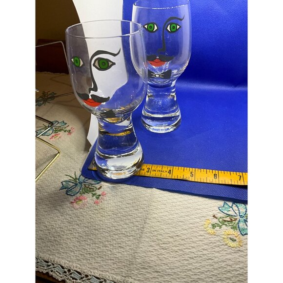 VTG Glasbruk Kosta Sweden Renate Stock Design Man Bar Glasses - Set Of 2 - Picture 5 of 8